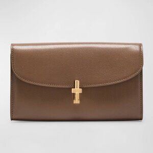 The Row Sofia Continental Wallet in Shiny Kid Leather